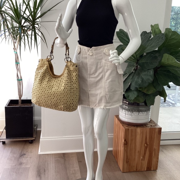 Fossil laser cut yellow leather handbag purse medium size - Picture 11 of 14